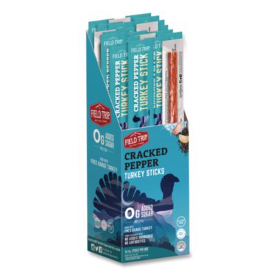 Field Trip® Cracked Pepper Turkey Meat Stick, 1 oz Stick, 24/Box