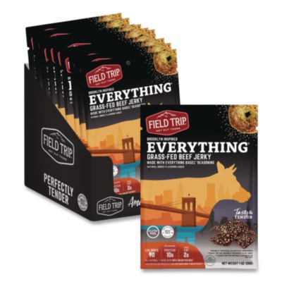 Field Trip® Everything Bagel Beef Jerky, 1 oz Bag, 12/Box