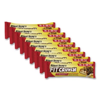FITCRUNCH® Chocolate Peanut Butter High Protein Baked Bar, 1.62 oz, 9/Box