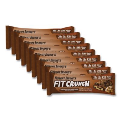 FITCRUNCH® Chocolate Chip Cookie Dough High Protein Baked Bar, 9/Box