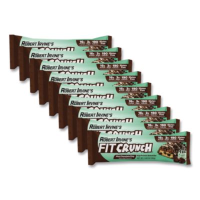 FITCRUNCH® Mint Chocolate Chip High Protein Baked Bar, 1.62 oz, 9/Box