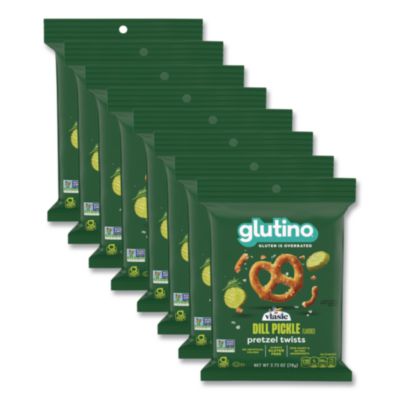 Glutino® Gluten Free Vlasic Dill Pickle Flavored Pretzel Twists, 2.75 oz Bag, 8/Carton