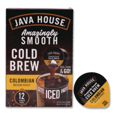 Java House® Colombian Cold Brew Coffee Pods, 12/Box