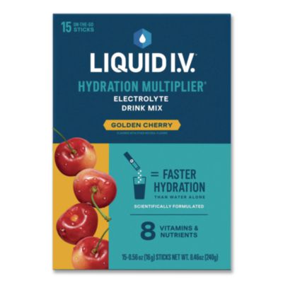 LIQUID I.V.® Hydration Multiplier, Golden Cherry, 0.56 oz Stick, 15/Box