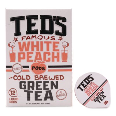 Java House® Ted's Famous White Peach Cold Brewed Green Tea Pods, 1.35 oz, 12/Box
