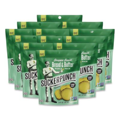 SuckerPunch™ Sweet Bread and Butter Pickle Snack Packs Sweet Bread and Butter Pickle Snack Packs, 3.4 oz Packet, 12/Carton