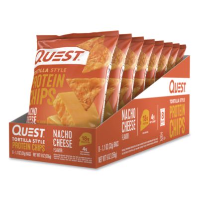 Quest® Nacho Cheese Tortilla Style Protein Chips, 1.1 oz Bag, 8/Pack