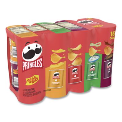 Pringles® Grab and Go Multipack, Assorted Flavors, 16 Canisters/Carton