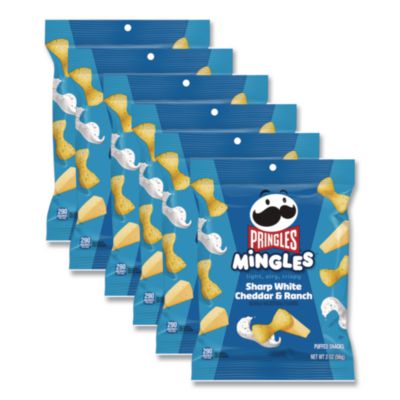 Pringles® Mingles Sharp White Cheddar and Ranch Puffed Chips, 2 oz Bag, 6/Carton