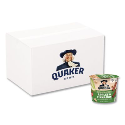 Quaker® Instant Oatmeal, Apples and Cinnamon, 1.51 oz Cup, 24/Carton