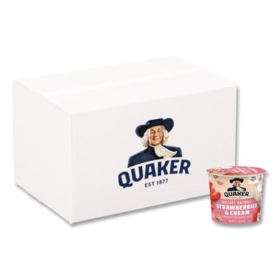 Quaker® Instant Oatmeal, Strawberries and Cream, 1.51 oz Cup, 12/Carton