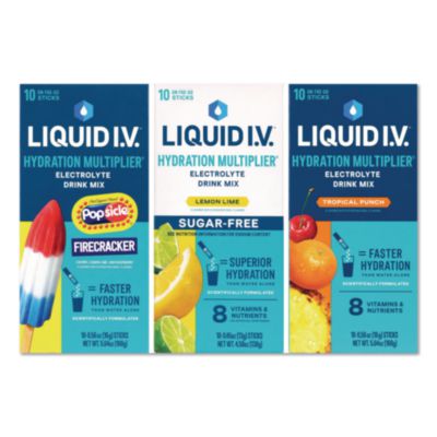 LIQUID I.V.® Hydration Multiplier Electrolyte Drink Mix Variety Pack, Assorted Flavors, Yields 16 oz per Stick, 30 Sticks/Carton