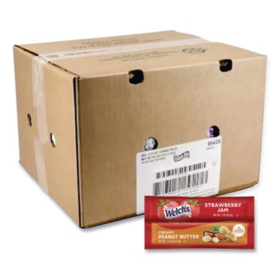 Welch's® Strawberry Jam and Peanut Butter Combo Pack, 1.12 oz Pouch, 200/Carton