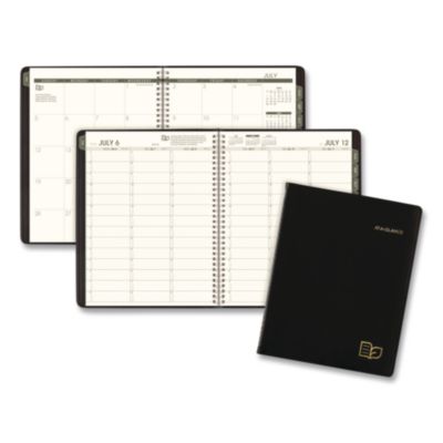 AT-A-GLANCE® Recycled Academic Weekly/Monthly Appointment Book, 11 x 8.5, Black Cover, 12-Month (July to June): 2026 to 2027