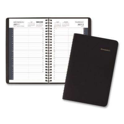 AT-A-GLANCE® Academic Daily Planner, 8 x 5, Black Cover, 12-Month: July 2026 to June 2027