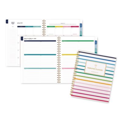 AT-A-GLANCE® The Simplified Planner by Emily Ley Academic Weekly/Monthly Planner, 11 x 8.5, Happy Stripe, 12-Month (July-June): 2026-2027