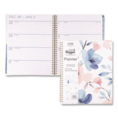 See it Bigger™ Academic Year Weekly/Monthly Planner Academic Year Weekly/Monthly Planner, Floral Artwork, 11 x 9, Multicolor Cover, 12-Month (July to June): 2026 to 2027