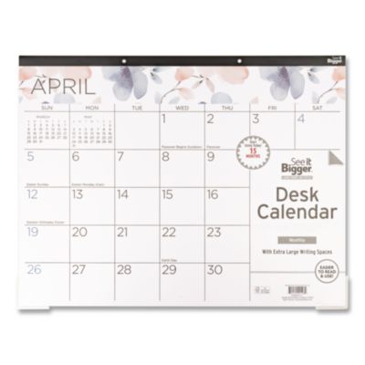 See it Bigger™ PlanAhead Academic Monthly Desk Pad Calendar PlanAhead Academic Monthly Desk Pad Calendar, 22x17, White Sheets, Black Headband/Clear Corners,15-Month (Apr-Jun): 2026-2027