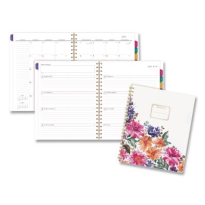 AT-A-GLANCE® Badge Floral Academic Weekly/Monthly Planner, 11 x 8.5, 13-Month: July 2026 to July 2027