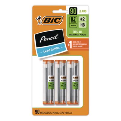 BIC® Mechanical Pencil Refills, 0.7 mm, HB (#2), Black, 90/Pack