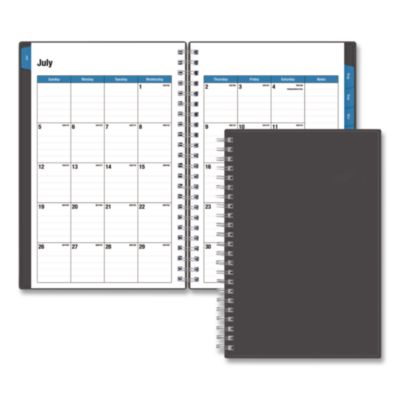 Blue Sky® Collegiate Academic Year Weekly/Monthly Planner, 8 x 5, Gray Cover, 12-Month (July to June): 2026 to 2027