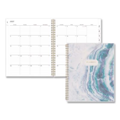 Blue Sky® Gemma Academic Year Weekly/Monthly Planner, Geode Artwork, 11 x 8.5, Blue/Purple Cover, 12-Month (July to June): 2026 to 2027