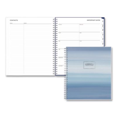 Blue Sky® Chanson Academic Monthly Planner, 10 x 8, Blue Gradient Frosted Cover, 12-Month (July to June): 2026 to 2027