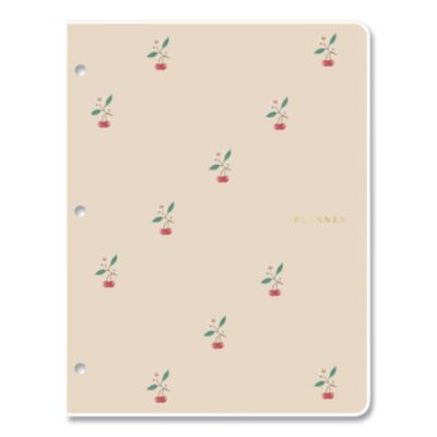 Blue Sky® Bespoke Letterpress Undated Monthly Planner, Cherries Blush, 11 x 8.5