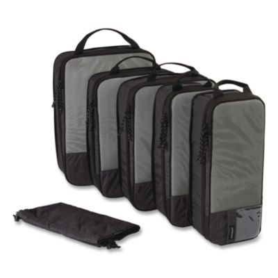 BAGSMART Six-Piece Packing Cube Set Six-Piece Packing Cube Set, 5 Cubes and 1 Shoe Bag, Assorted Sizes, Black