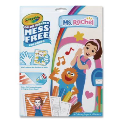 Crayola® Color Wonder Mess Free Ms. Rachel Coloring Kit, Includes 5 Markers, Ages 3 and Up, 18 Pages