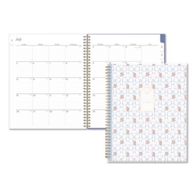 Blue Sky® Elenora Academic Year Weekly/Monthly Planner, Blue Bows/Pink Floral Artwork, 11 x 8.5, 12-Month (July to June): 2026 to 2027