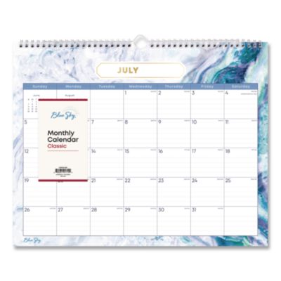 Blue Sky® Gemma Academic Wall Calendar, 15 x 12, White Sheets, 12-Month (July to June): 2026 to 2027