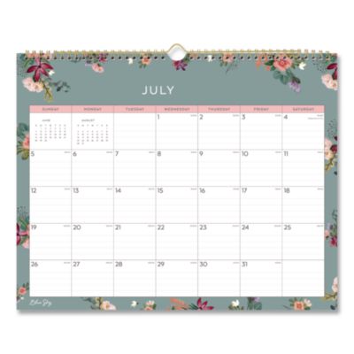 Blue Sky® Greta Academic Monthly Wall Calendar, 15 x 12, White Sheets, 12-Month (July to June): 2026 to 2027