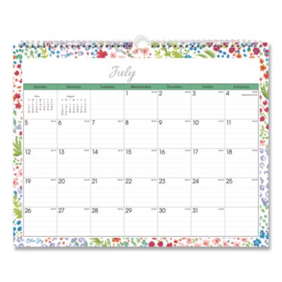 Blue Sky® Ditsy Dapple Light Academic Monthly Wall Calendar, 12 x 15, White Sheets, 12-Month (July to June): 2026 to 2027
