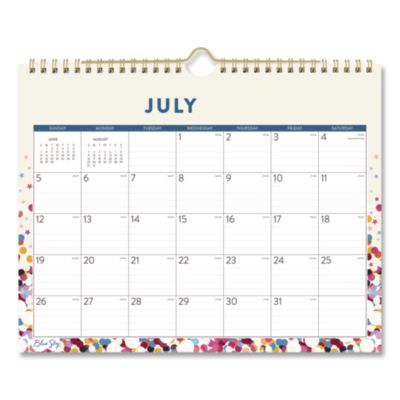 Blue Sky® Star Confetti Bright Academic Monthly Wall Calendar, 11 x 8.75, White Sheets, 12-Month (July to June): 2026 to 2027