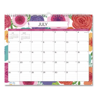 Blue Sky® Mahalo Academic Monthly Wall Calendar, 15 x 12, White Sheets, 12-Month (July to June): 2026 to 2027