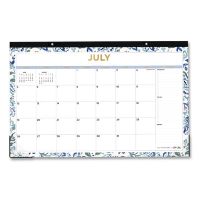 Blue Sky® Day Designer Hawthorne Blue Academic Monthly Desk Pad Calendar, 17 x 11, White Sheets, 12-Month (July to June): 2026 to 2027