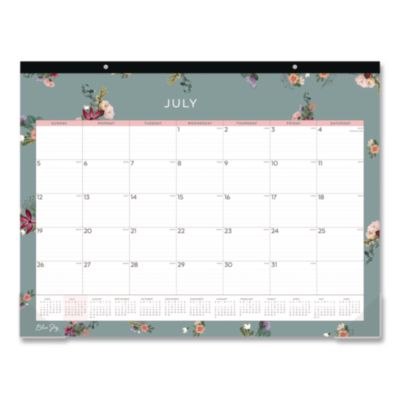 Blue Sky® Greta Academic Year Desk Pad Calendar, 17 x 22, White Sheets, Black Headband, Clear Corners. 12-Month (July-June): 2026-2027