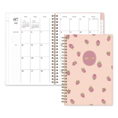 Blue Sky® Sincerely Jules Berry Season Rose Academic Year Weekly/Monthly Planner, 8 x 5, Pink Cover, 12-Month (July to June): 2026-2027