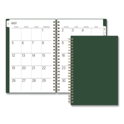 Blue Sky® Academic Year Weekly/Monthly Planner, 8 x 5, Deep Forest Cover, 12-Month (July to June): 2026 to 2027