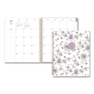 Blue Sky® Sincerely Jules Forget Me Not Academic Year Weekly/Monthly Planner, 11 x 8.5, Purple Cover, 12-Month (July-June): 2026-2027