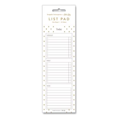 Blue Sky® Bespoke Letterpress Cream Hearts Daily Planning Pad, 3 x 8, Undated