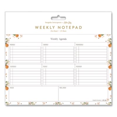 Blue Sky® Bespoke Letterpress Mini Oranges Weekly Planning Pad, 9 x 6, Undated