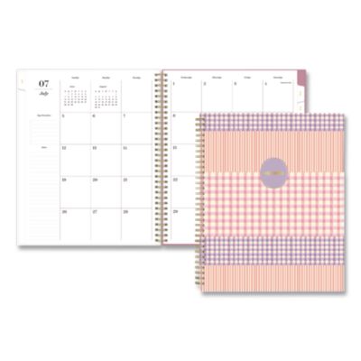 Blue Sky® Sincerely Jules Gingham Academic Year Weekly/Monthly Planner, 11 x 8, 12-Month (July to June): 2026 to 2027