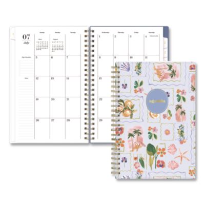 Blue Sky® Sincerely Jules Mahana Blue Academic Year Weekly/Monthly Planner, 8 x 5, 12-Mont (July to June): 2026 to 2027