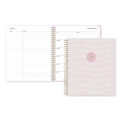 Blue Sky Sincerely Jules Wavy Pink Academic Year Monthly Planner, 10 x 8, Pink Cover, 12-Month (July to June): 2026 to 2027