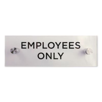COSCO Indoor Wall Sign Indoor Wall Sign, EMPLOYEES ONLY, 9 x 3, Clear/Black