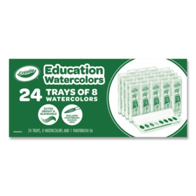 Crayola® Education Watercolors Bulk Pack, 8 Assorted Colors/Tray, 24 Trays/Pack