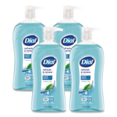 Dial® Body Wash, Spring Water Scent, 32 oz, 4/Carton