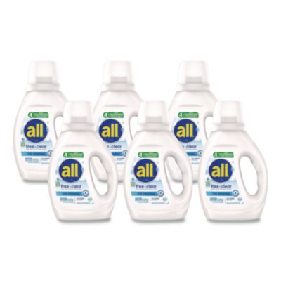 All Free Clear HE Laundry Detergent, Unscented, 30 oz Bottle, 6/Carton